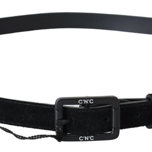 Costume National Elegant Black Leather Classic Belt