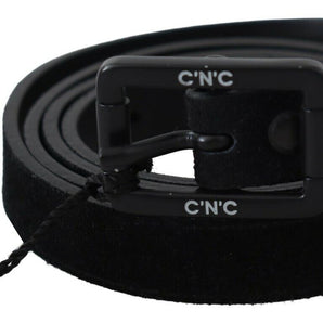 Costume National Elegant Black Leather Classic Belt