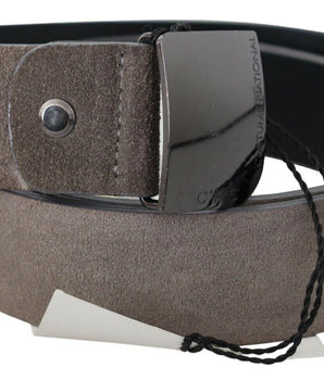 Costume National Brown Leather Square Logo Buckle Belt Costume National 