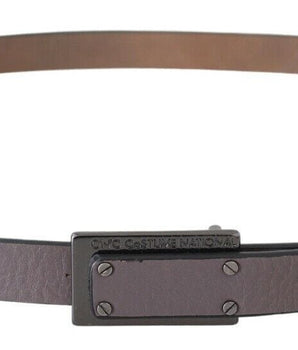Costume National Brown Leather Tactical Logo Screw Buckle Belt Costume National 