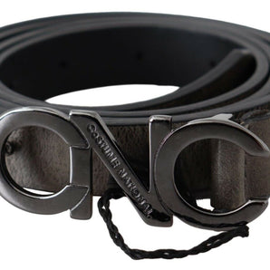 Costume National Elegant Dark Brown Leather Belt