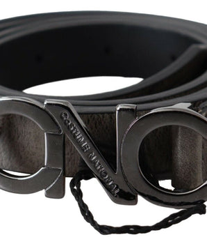 Costume National Dark Brown Leather Letter Logo Buckle Belt Costume National 