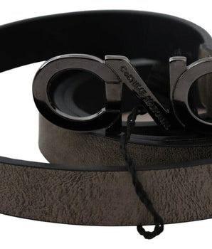 Costume National Dark Brown Leather Letter Logo Buckle Belt Costume National 