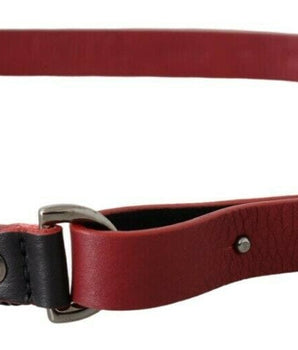 Costume National Black Red Skinny Leather Logo Belt Costume National 