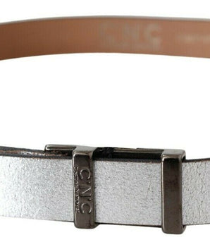 Costume National Brown Metallic Silver Leather Belt Costume National 