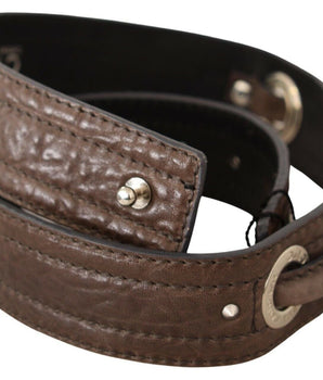 Costume National Brown Leather Silver Fastening Belt Costume National 