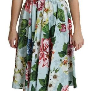 Dolce &amp; Gabbana Floral Elegance V-Neck Cotton Dress