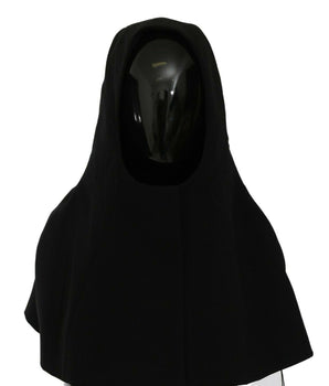 Dolce & Gabbana Black Wool Whole Head Hooded Scarf Hat Dolce & Gabbana 