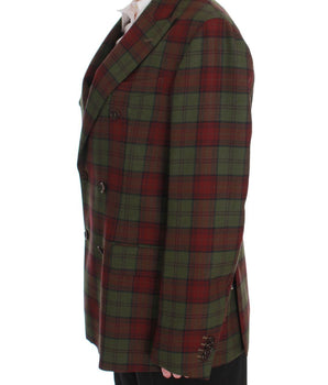 BENCIVENGA Elegant Checkered Double-Breasted Wool Blazer BENCIVENGA 