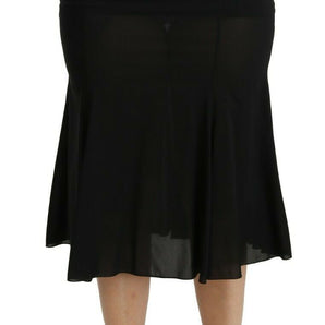 Dolce & Gabbana Chic High Waist Black Silk Blend Skirt