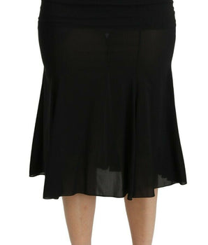 Dolce & Gabbana Chic High Waist Black Silk Blend Skirt Dolce & Gabbana 