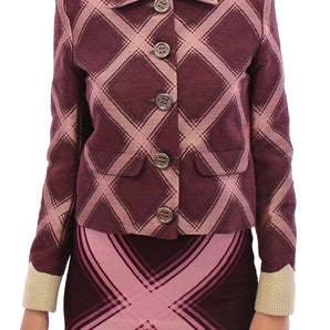 House of Holland Elegant Multicolor Check Print Jacket