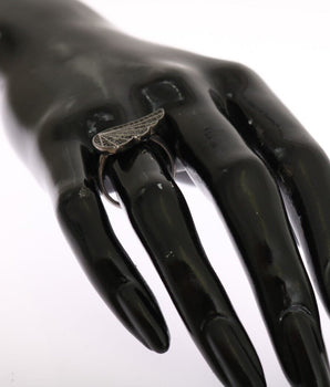 Nialaya Black Rhodium Silver Crystal Ring Nialaya 