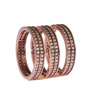 Nialaya Dazzling Pink Gold Plated CZ Crystal Ring Nialaya 