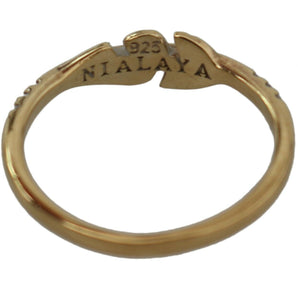 Anillo elegante de mujer con cristal CZ dorado de Nialaya