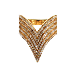 Nialaya Glamorous Gold Plated Crystal Ring