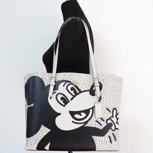 COACH (C6978) Mickey Mouse X Keith Haring Mollie Large Leather Shoulder Tote Bag COACH 