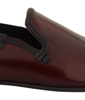 Dolce & Gabbana Bordeaux Patent Leather Dress Loafers Shoes