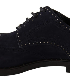 Dolce & Gabbana Elegant Suede Derby Shoes with Silver Studs Dolce & Gabbana 