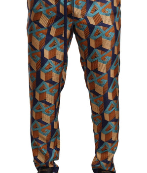 Dolce & Gabbana Elegant Silk Jogger Pants with Vibrant Print Dolce & Gabbana 