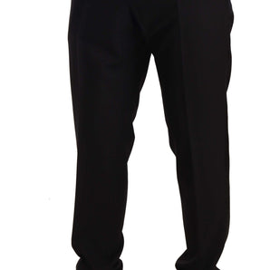 Dolce &amp; Gabbana Elegant Black Skinny Tuxedo Trousers