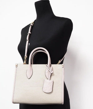 Michael Kors Mirella Small Powder Blush Canvas Shopper Crossbody Handbag Purse Michael Kors 