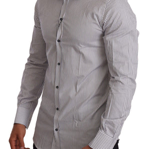 Dolce & Gabbana Elegant Slim Fit Striped Cotton Shirt