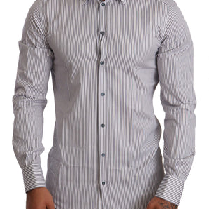 Dolce &amp; Gabbana Elegant Slim Fit Striped Cotton Shirt