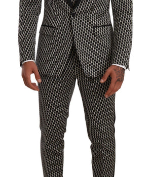 Dolce & Gabbana Black White Check 3 Piece Set MARTINI Suit