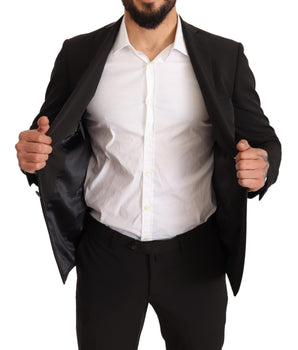 Domenico Tagliente Elegant Black Slim Fit Two-Piece Suit Domenico Tagliente 