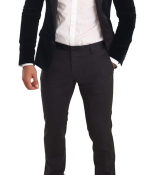 Dolce & Gabbana Elegant Two-Piece Velvet Suit in Blue Dolce & Gabbana 