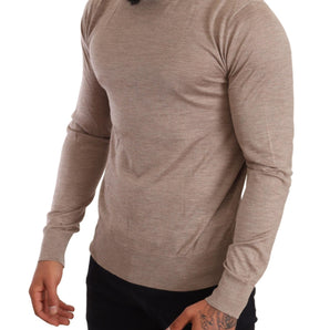 Dolce &amp; Gabbana Beige Turtleneck Cashmere-Silk Blend Sweater