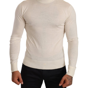 Dolce &amp; Gabbana Ivory Cashmere-Silk Blend Turtleneck Sweater