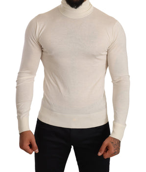 Dolce & Gabbana Cream Cashmere Turtleneck Pullover Sweater