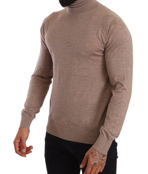 Dolce & Gabbana Brown Cashmere Turtleneck Pullover Sweater