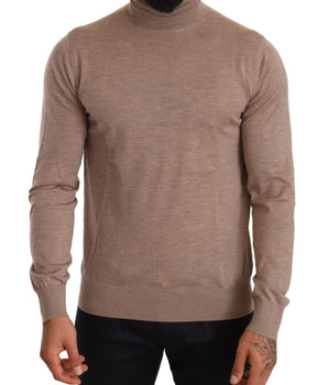 Dolce & Gabbana Brown Cashmere Turtleneck Pullover Sweater