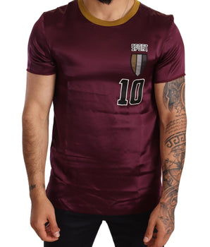Dolce & Gabbana Purple Sport 10 Embroidery Crewneck T-shirt