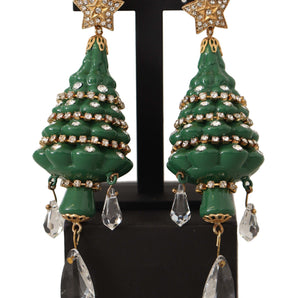 Dolce &amp; Gabbana Enchanting Crystal Christmas Tree Clip-On Earrings