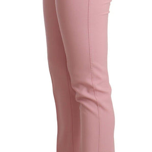 Dolce &amp; Gabbana Elegant Pink Virgin Wool Cropped Trousers