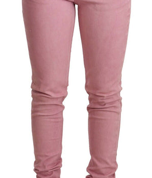 Acht Pink Cotton Slim Fit Women Denim Skinny Pants