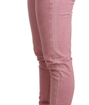Acht Pink Cotton Slim Fit Women Denim Skinny Pants