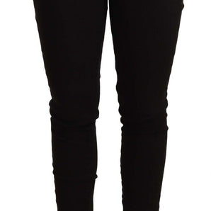 Dolce &amp; Gabbana Chic Black Mid-Waist Skinny Denim Jeans