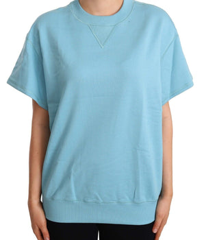 Dolce & Gabbana Blue Cotton Short Sleeves Crew Neck Top Dolce & Gabbana 