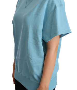 Dolce & Gabbana Blue Cotton Short Sleeves Crew Neck Top Dolce & Gabbana 