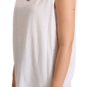 Dolce &amp; Gabbana Floral Trim Logo Tank Top in White