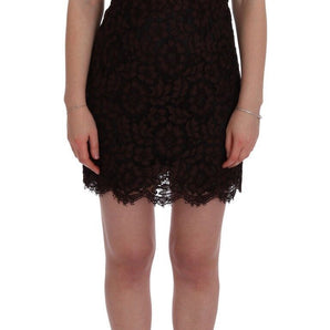 Dolce &amp; Gabbana Bordeaux Floral Lace Ricamo Sheath Dress