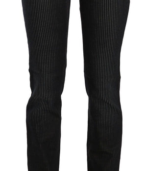 John Galliano Black Mid Waist Slim Fit Corduroy Denim Casual Pants John Galliano 