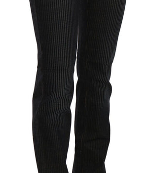 John Galliano Black Mid Waist Slim Fit Corduroy Denim Casual Pants John Galliano 