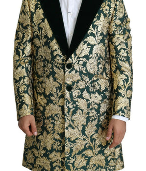 Dolce &amp; Gabbana Elegante chaqueta Sicilia de jacquard verde dorado