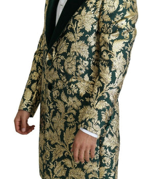 Dolce &amp; Gabbana Elegante chaqueta Sicilia de jacquard verde dorado